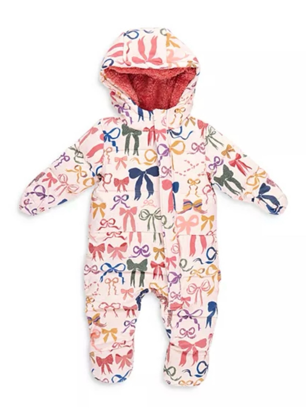 Pink Chicken Bow Snow Bib Sz 12-18m